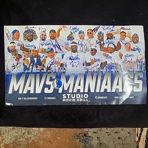Autographed Dallas Maverick ManiAAc poster